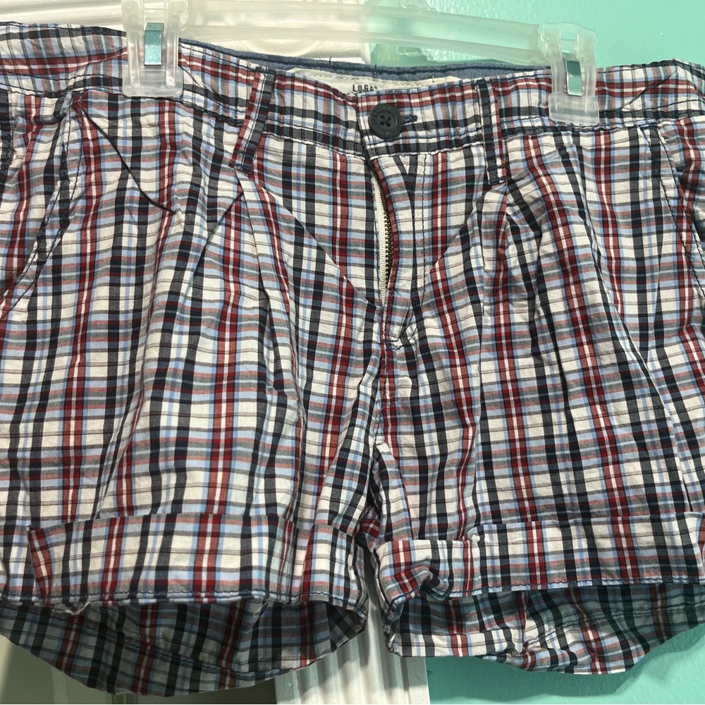 H&M Red and Blue Bermuda Shorts Plaid Design